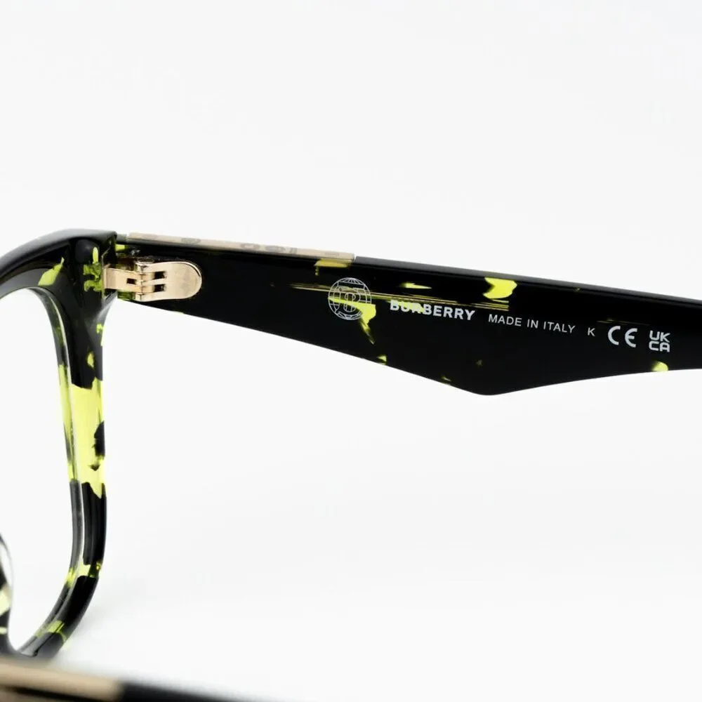 NEW Burberry BE2409 4124  Green Havana Square Unisex Eyeglasses BE 2409